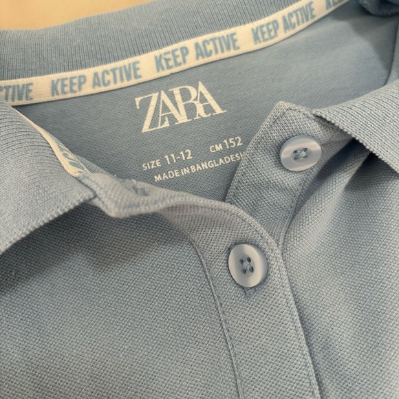 Girls Size 10/12 Zara Blue and White Pique Polo Activewear Tennis Dress - Picture 6 of 7